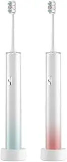 Straight Electric Toothbrush Rechargeable Couple Set Toothbrush Soft Hair Sonic Toothbrush for Men and Women (Blue)