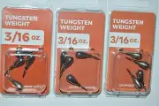 3 packs unpainted tungsten tear drop shot rig weights 3/16oz sinker