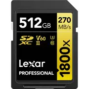 Lexar Professional Gold Series SDXC Memory Card - 512GB UHS-II - V60 - 1800x - [LSD1800512G-BNNNG]