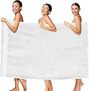 Elegant Comfort Premium Super Soft Highly Absorbent 1 Piece Oversized Bath Sheets - 40" x 80" inch, Luxurious Hotel Spa Quality 100% Turkish Cotton Extra Large Bath Towels for Adults, White/Gray