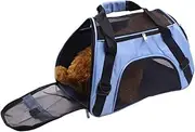 HYTROVE Portable Pet Carrier Backpack for Dogs and Cats Blue Durable Mesh Design for Outdoor Travel Ventilated Zipped Entry Comfortable and Safe Pet Transport