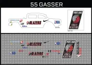Hot Wheels (1/64), 55 Gasser "Blazers" Waterslide, Printed White First, Decals