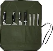 LeoLeozz Knives Roll Bag Canvas,Waxed Canvas Chef Knifes Roll Bag - Chef Knives Roll Bag, Portable Chef Knifes Cases, Knifes Pouch Holders with 7 Slots Hold Home Kitchen KnifesTools (Army Green)