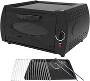 Electric Tandoor Oven – 15L Countertop Pizza Oven with Adjustable Temperature Control, 1500W Mini Oven for Chapati, Roti, Naan, Lahmacun, and Manakish Round-Door