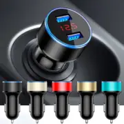 3.1A Plug LED Digital Voltmeter 2 USB Car Phone Charger Lighter Socket Adapter