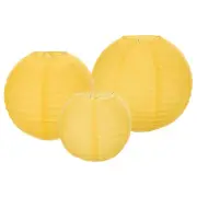 6Pcs 6"8"12" Yellow Paper Lanterns Decorative Round Hanging Ball Lantern