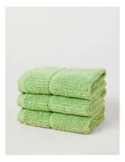 [Vue] Combed Cotton Rib 3pk Face Washer in Apple Green