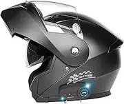 Motorbike Bluetooth Modular Helmet Integrated Helmet Full Face Flip Up Motorcycle Helmet Full Face Motorcycle Helmet Ventilation Design DOT/ECE Approved H,M=57-58CM