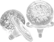 Elegant Decorative Spheres Set 2 Pack Bubble Ball Crystal Ornaments Stands for DIY Aquascaping