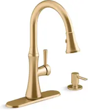 R28706-SD-2MB Kaori Single Handle Kitchen Faucet with Pull down Sprayer and Soap