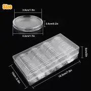 60pcs 39mm Coin Capsule Holder Clear Storage Box For 1 oz Silver & Copper Rounds