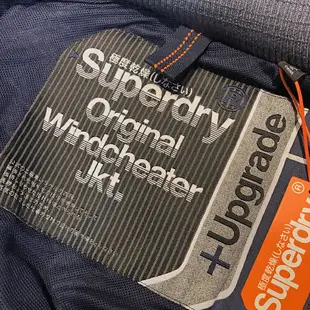 美國百分百【全新真品】Superdry 極度乾燥 風衣 連帽 防風外套 夾克 網格 男 海軍藍 S M號 I757