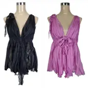 Emilio Pucci Pleated Grecian Silk Top with Stretch - Black/Pink - UK 10 or 12