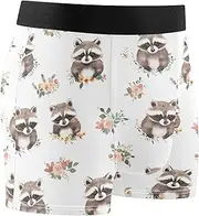 [FRODOTGV] Cartoon Raccoon White Mens Boxer Briefs Shorts Athletic Underwear for Men Compression Interiores Para Hombres