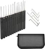 Loboo Idea 17-Piece Lock Pick Set/Lock Picking Kit/Lock Picking Key Extractor Tool with Leather Wallet Bag for Beginners and Locksmith Training
