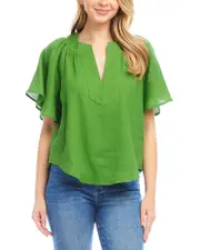 Karen Kane Linen Flutter Sleeve Top