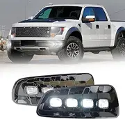 PGTOPONE Switchback White/Amber LED Front Bumper Light Daytime Running Lamp Amber Sequential Turn Signal Light Feature Compatible with Ford F150 F-150 2010 2011 2012 2013 2014 SVT Raptor