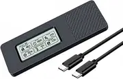 WAZIJ M.2 Hard Drive Box NGFF SATA Protocol SSD Enclosure 5Gbps USB3.2 Intelligent Digital Display M.2 SSD Case