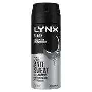 Lynx Black Antiperspirant Deodorant With Frozen Pear and Cedarwood Scent 165ml