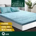 Giselle Bedding COOL GEL Memory Foam Mattress Topper BAMBOO 8CM 7-Zone Queen