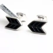 New DAVID YURMAN Men's Chevron Silver & Black Onyx Arrow Cufflinks