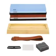 Knife Sharpener Stone Set, Double-Sided 400/1000 3000/8000 Whetstone Kit