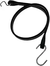 BUGUUYO Bungee Cord Stretch Tie-Downs Straps Strong Cargo Straps Hooks Trailer Cinch Tarp Elasticated Thickened Duty Large Cord Anchors Bungee Tie Downs Straps Tie Down Cords Rubber Black