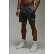 Mens Black Man Active One More Rep Loose Fit 5inch Washed Short