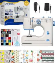 Portable Sewing Machine Ideal for Beginners, Adults, and Kids Blue And White