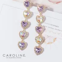 在飛比找ETMall東森購物網優惠-《Caroline》★韓國紫羅蘭水晶愛心時尚耳環 Bling