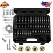 Professional 48-Piece SAE & Metric Socket Set with Storage Case – High Strength