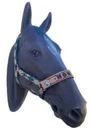 Personalized Nylon Horse Halter Earth Tone Aztec