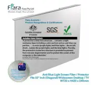 Fits 32 inch Monitor / TV | Fiara Anti Blue Light Screen Protector / Filter