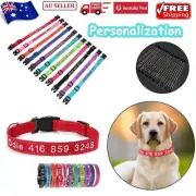 Personalised Dog Collar Custom Name / Number Embroidered Pet Collars Reflective