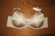 38C VICTORIA'S SECRET ❤️ ILLUSION ❤️ Bra BEIGE SUPER COMFY PLUNGE PUSH UP-NO PAD