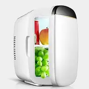 6L Mini Fridge Portable Refrigerator Small Food Heater & Beverage Cooler Electric Reefer For Cars, Homes, Offices, And Dorms AC+DC Power Compatibility(White)