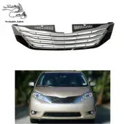 Chrome Fit For Toyota Sienna Mini Passenger Van 2011-2014 Front Upper Grille