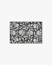 60' x 90' | Machine Washable Runner Rug | Kid & Pet Friendly | Indoor Rug | The Hiltons Flora Ink Blue & Ivory Tufted Rug | Ruggable