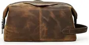 [VKEID] Mens Clutch Bag Vintage Crazy Horse Leather Men's Wash Bag Leather Large Capacity Men's Storage Bag Men Wrist Bag