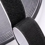 Black Fastener Tape Self Adhesive Hook And Loop Sticky Back 25mm