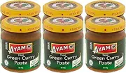 AYAM Green Curry Paste | Sweet & Spicy | Gluten, Dairy, Nut, Egg Free | Great Taste | No Additives & No Added MSG - 6 x 195g