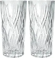 4Pcs 12oz Highball Glasses - Cut Glass Texture Drinking Glasses for Home, Hotel, Bar - Elegant Glassware Set for Iced Water, Cocktail, Milk, Juice