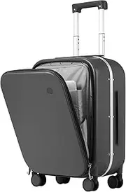 [mixi] Luggage Suitcase with Spinner Wheels, Travel Luggage Aluminum Frame PC Hardside with TSA Lock & Cover, Rock Gray, 20-inch, Fashion