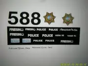 Fresno California Police Patrol Vehicle Decals 1:24