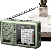 Portable Full-Band Radio,Rechargeable Weather Radio Am Shortwave Radio | Audio Equipment Great Reception Earphone Jack Transistor Radio for Travel