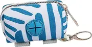 Dualoai Dog Poop Bag Holder Pickup Bag Puppy Garbage Trash Bags Case for Leash Pet Waste Bag Dispenser Poo Dropping Sack for Travel Outdoor Walking, Striped Blue