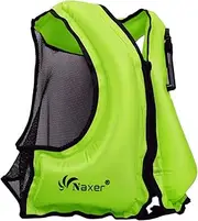 Naxer Inflatable Snorkel Vest PFD Kayak Life Jackets Vests for Adults 90lb-220lb Easy Swimming and Kayaking