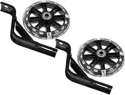 GANAZONO 1 Set Mute Training Cycling Wheels with Bracket Black Sturdy Auxiliary Support for Bikes Flashing Lights for Enhanced Safety and Confidence