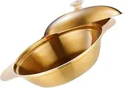 NAMOARLY Double Handle Cooking Pot Large Stainless Steel Wok Pan Stock Pot Easy to Clean Stylish