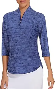 [Cucuchy Style] Womens Golf Polo Shirts,Cucuchy 1/4 Zip Up Short Sleeve Quick Dry Workout Tops Open Back S-2XL
